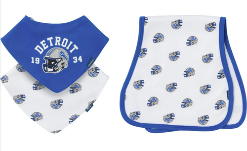 NFL - 3 pack Detroit Lions Bib and Burp Cloth Set