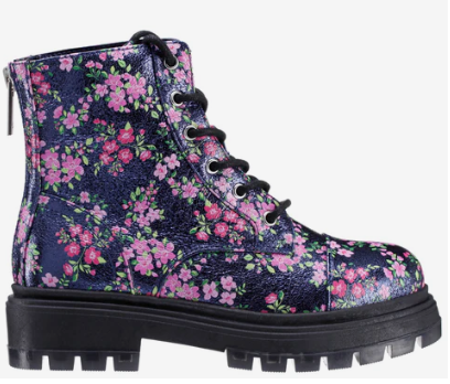 Nina- Diana Floral Combat Boot