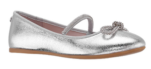 Nina- Kendalla Ballet Flat w/ Rhinestone Bow