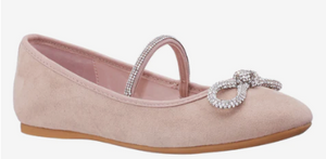 Nina- Kendalla Ballet Flat w/ Rhinestone Bow