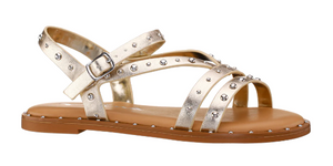 Nina- Larsa Studded Gold Sandal