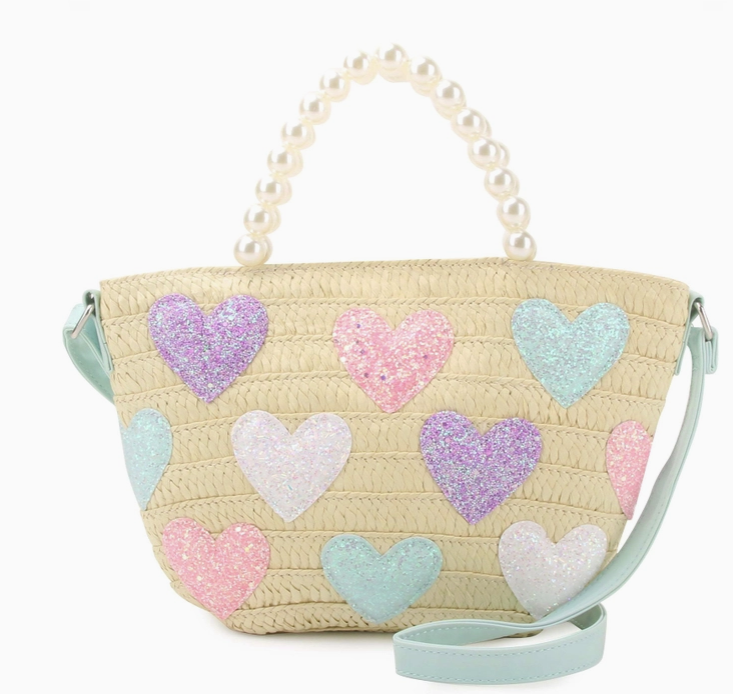 OMG ACCESSORIES - Glitter Heart Tote