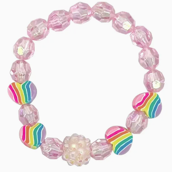 PINK POPPY - RAINBOW HEART LOVE BRACELET