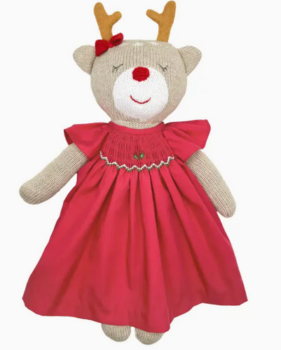 Petit Ami - Stuffed Reindeer in Red Dress