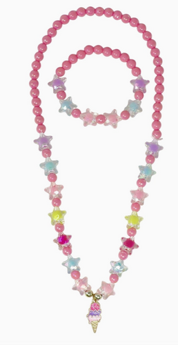 Pink Poppy - Ice Cream Necklace/ Bracelet Set