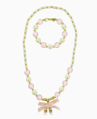Pink Poppy -  Ballet Shoes Necklace/ Bracelet Set