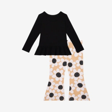 Posh Peanut - Reagan Ruffled T-Shirt and Bell Bottom Set