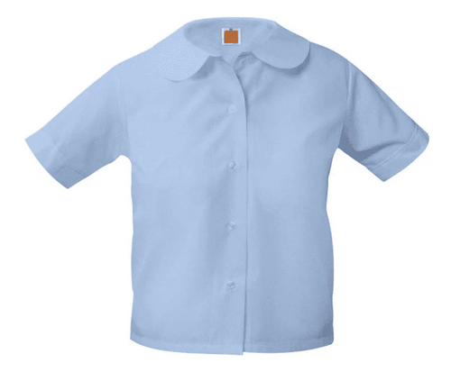 Royal Oak St Mary - Lt Blue SS Round Collar Blouse