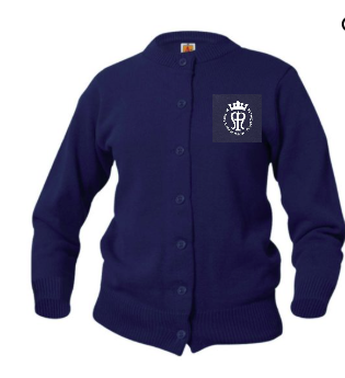 Royal Oak - Navy Girl Heavy Cardigan w/ Logo