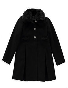 Rothschild Girl's Coat with Faux Fur Collar