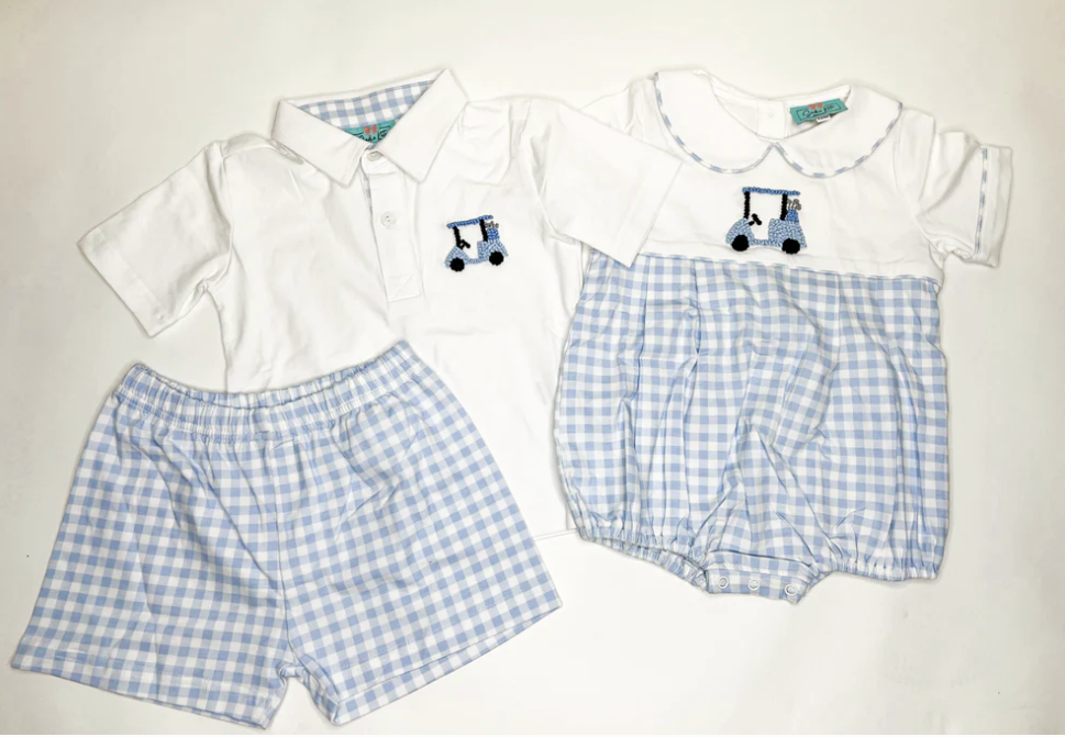 Sadie Kate Smocks - Tee Time French Knot Golf Outfit