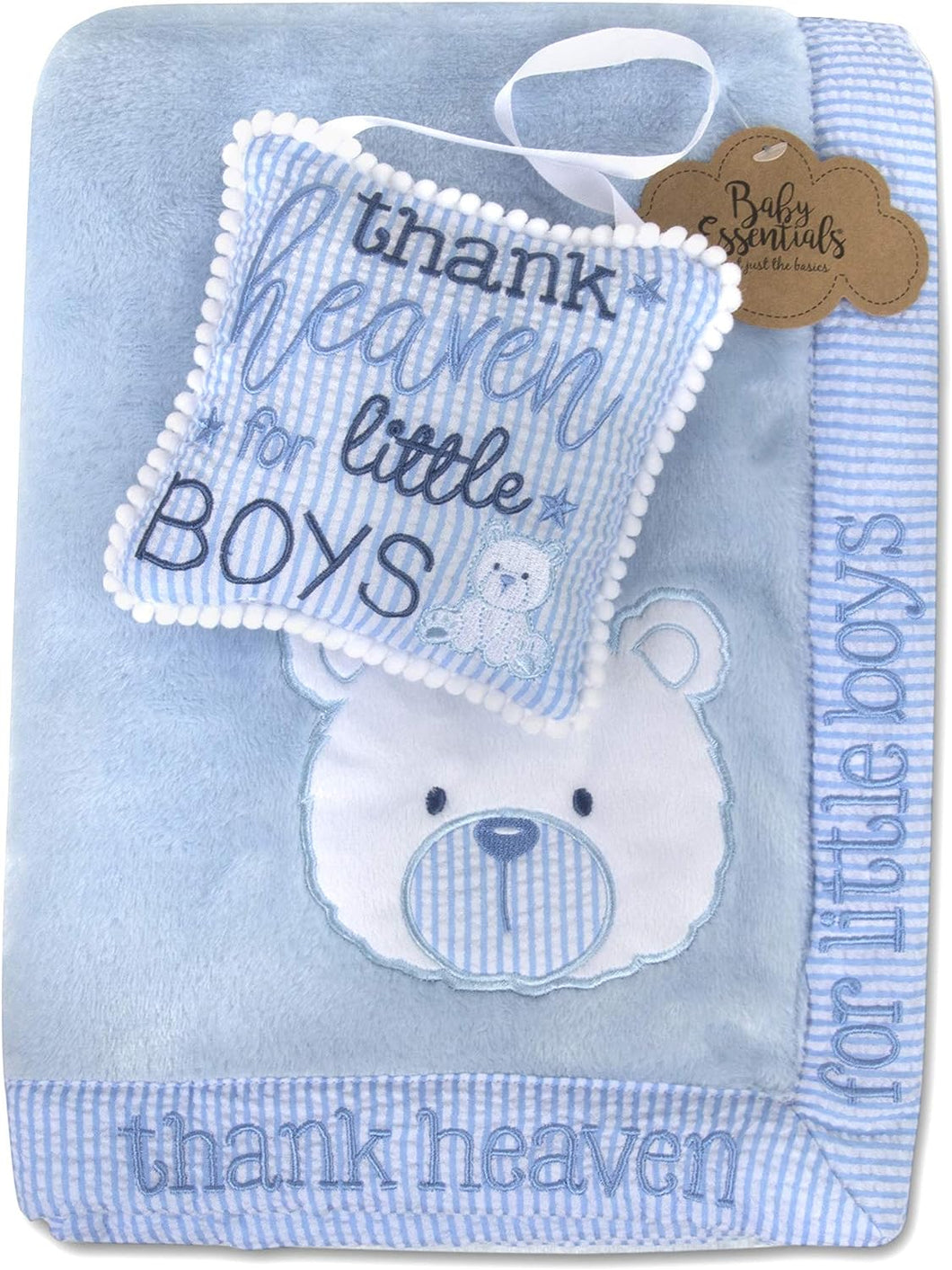 Baby Essentials - Thank Heaven for Boys Fuzzy Blanket