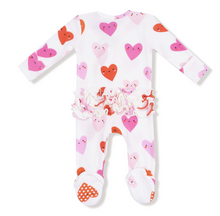 Load image into Gallery viewer, Angel Dear - Happy Hearts 2 Way Zipper Footie
