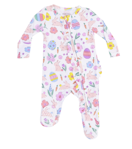 Angel Dear - Easter Bunnies Ruffle Zipper Girls Footie