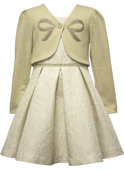 Bonnie Jean - Bow Front Cardi Dress