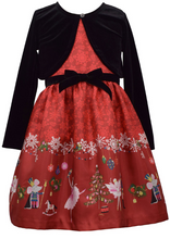 Load image into Gallery viewer, Bonnie Jean - Nutcracker Dress &amp; Cardigan Set