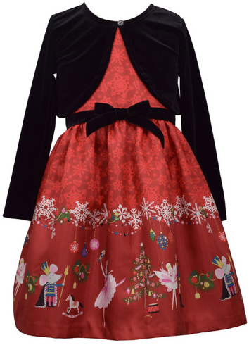 Bonnie Jean - Nutcracker Dress & Cardigan Set