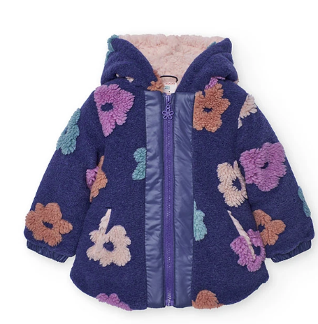Boboli - Jacquard Reversible Coat Floral