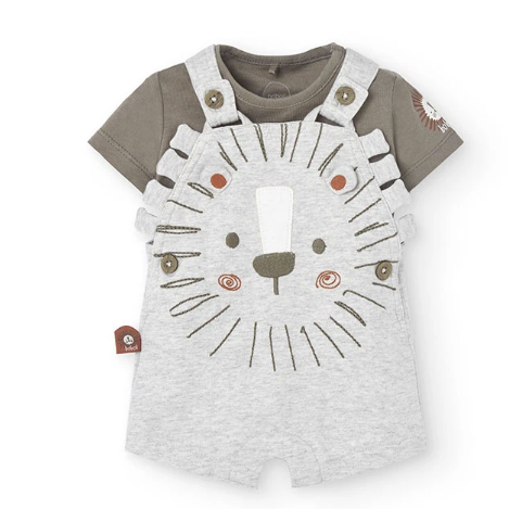 Boboli - Lion Face Knit Shortall Set