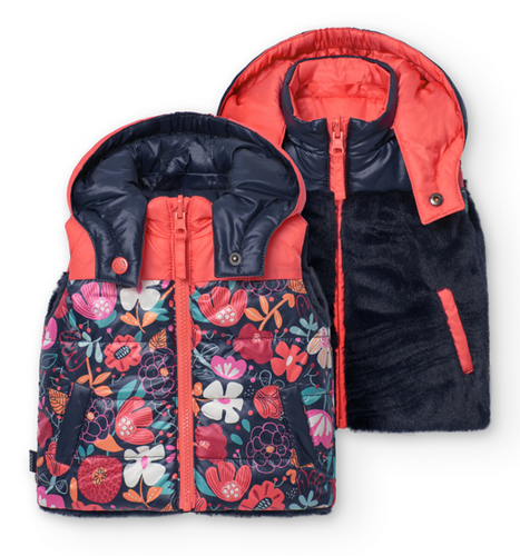 Boboli - Floral/ Navy Reversible Vest