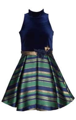 Bonnie Jean - Navy Velvet Dress