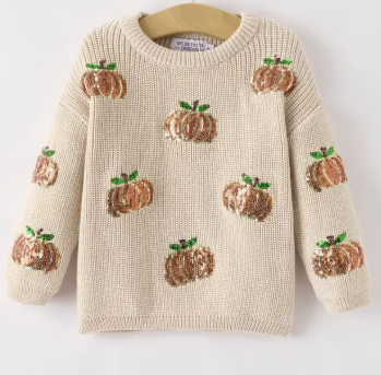 Rylee Faith Designs - Thanksgiving Pumpkin Sequin Sweater