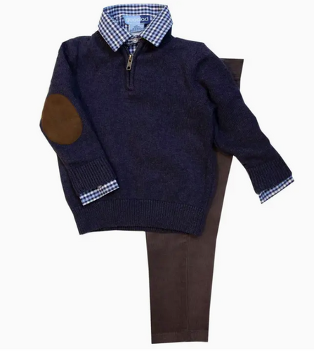 Good Lad - Blue 1/4 Zip Sweater Set