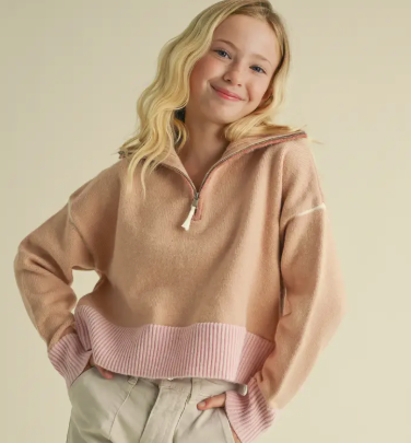 Heart and Arrow - Half Zip Sweater