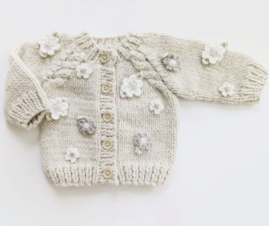 Huggalugs- Flower Cardigan Sweater