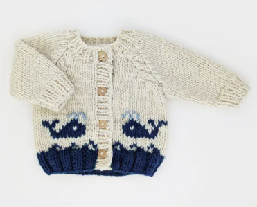 Huggalugs- Whale Cardigan