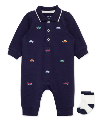 Little Me - Cars Coverall + Socks