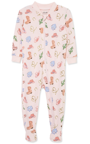 Little Me - Cowgirl Zip Front Footie
