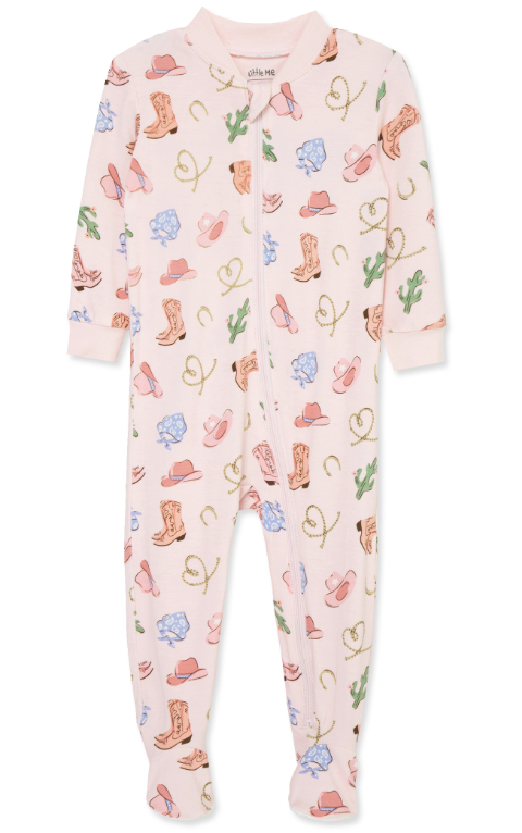 Little Me - Cowgirl Zip Front Footie