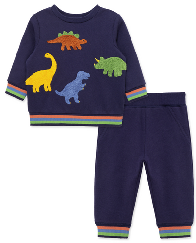 Little Me - 2pc Dino Sweatsuit