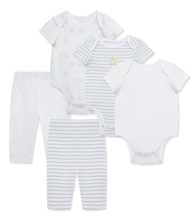 Little Me - Splashy Duck 5PC Bodysuit Set