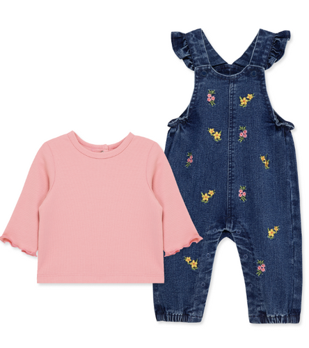 Little Me - 2 Piece Denim Overall Set
