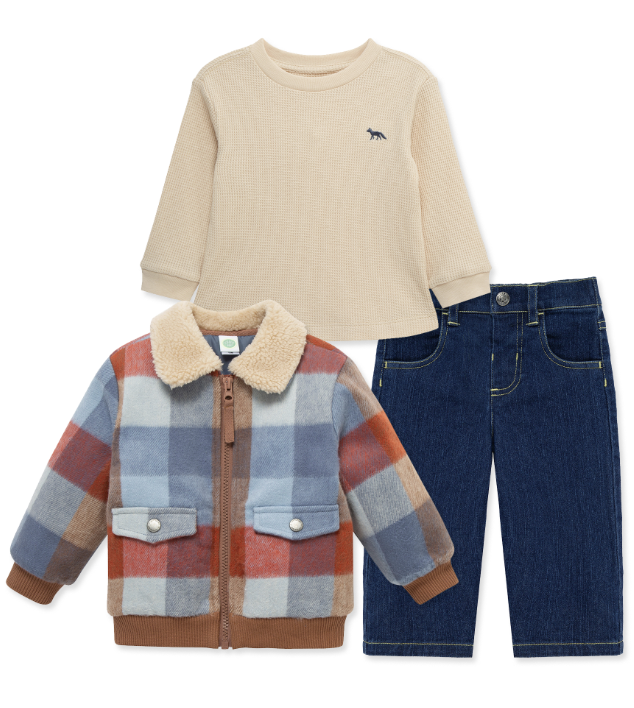 Little Me - Plaid 3pc. Jacket Set