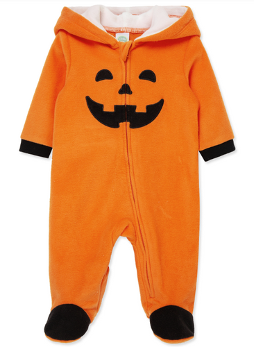 Little Me - Fleece Pumpkin Footie