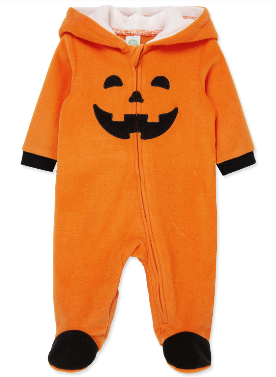 Little Me - Fleece Pumpkin Footie
