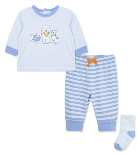 Little Me - Puppies Jogger Set + Socks