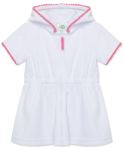 Little Me - Pink Trimmed Zip Cover Up