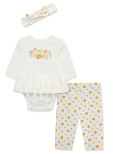 Little Me - Thankful Thanksgiving 2 pc. Set + Headband
