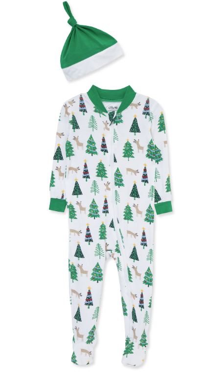 Little Me - Holiday Tree Footie Sleepwear