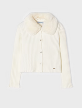 Load image into Gallery viewer, Mayoral - Faux Fur Collar Cardigan (More Colors)