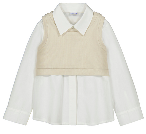 Mayoral - Blouse and Vest Set