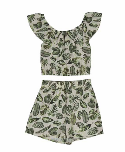 Mayoral - Tropical Leaves Printed Short Set