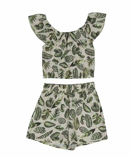 Mayoral - Tropical Leaves Printed Short Set