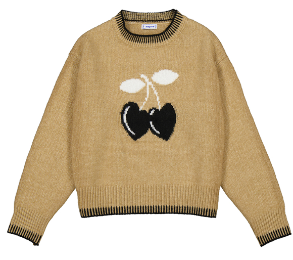 Mayoral - Cherry Hearts Jacquard Sweater