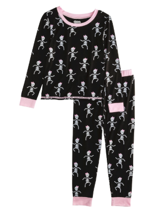 Mud Pie- Girl Skelly Glow PJ