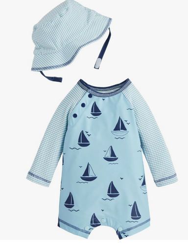 Mud Pie - Sailboat Rashguard and Hat
